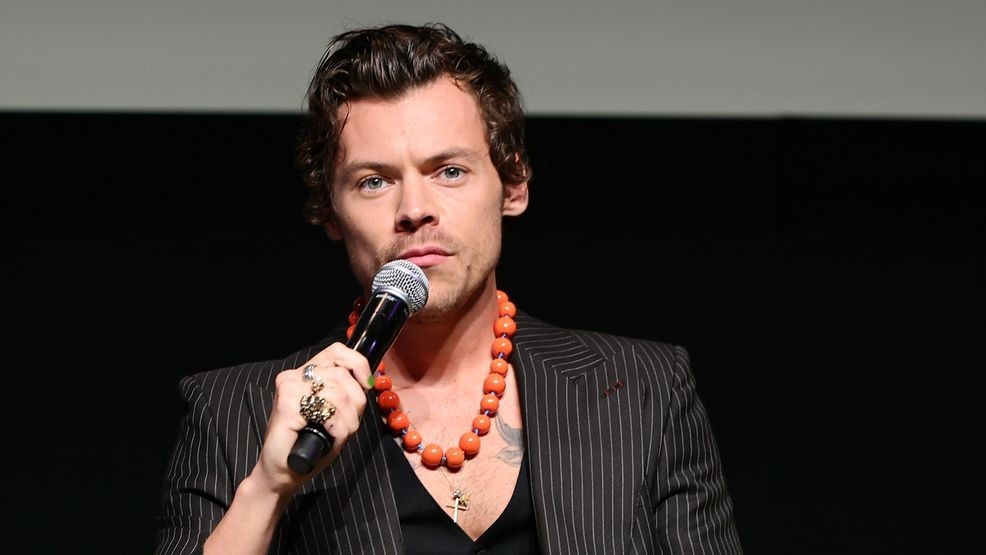 TORONTO, ONTARIO - SEPTEMBER 11: Harry Styles speaks onstage at the "My Policeman" Press Conference during the 2022 Toronto International Film Festival at TIFF Bell Lightbox on September 11, 2022 in Toronto, Ontario. (Photo by Matt Winkelmeyer/Getty Images)