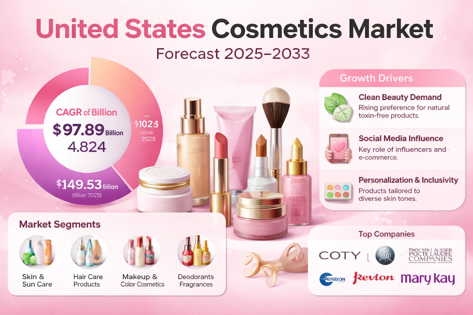 United States Cosmetics Market Size and Forecast 2025–2033