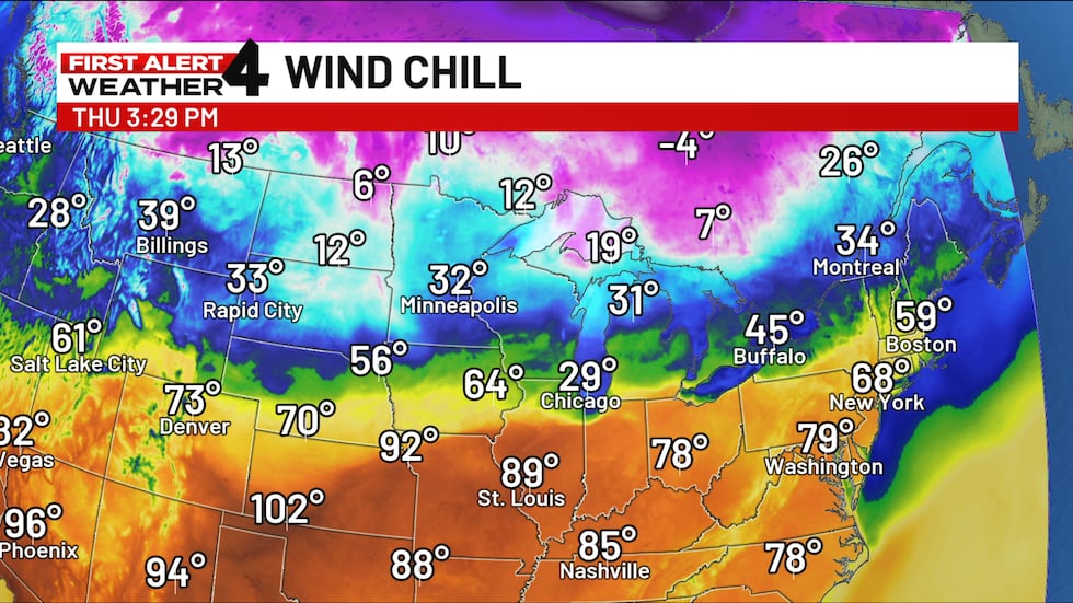 Wind chill Thursday afternoon