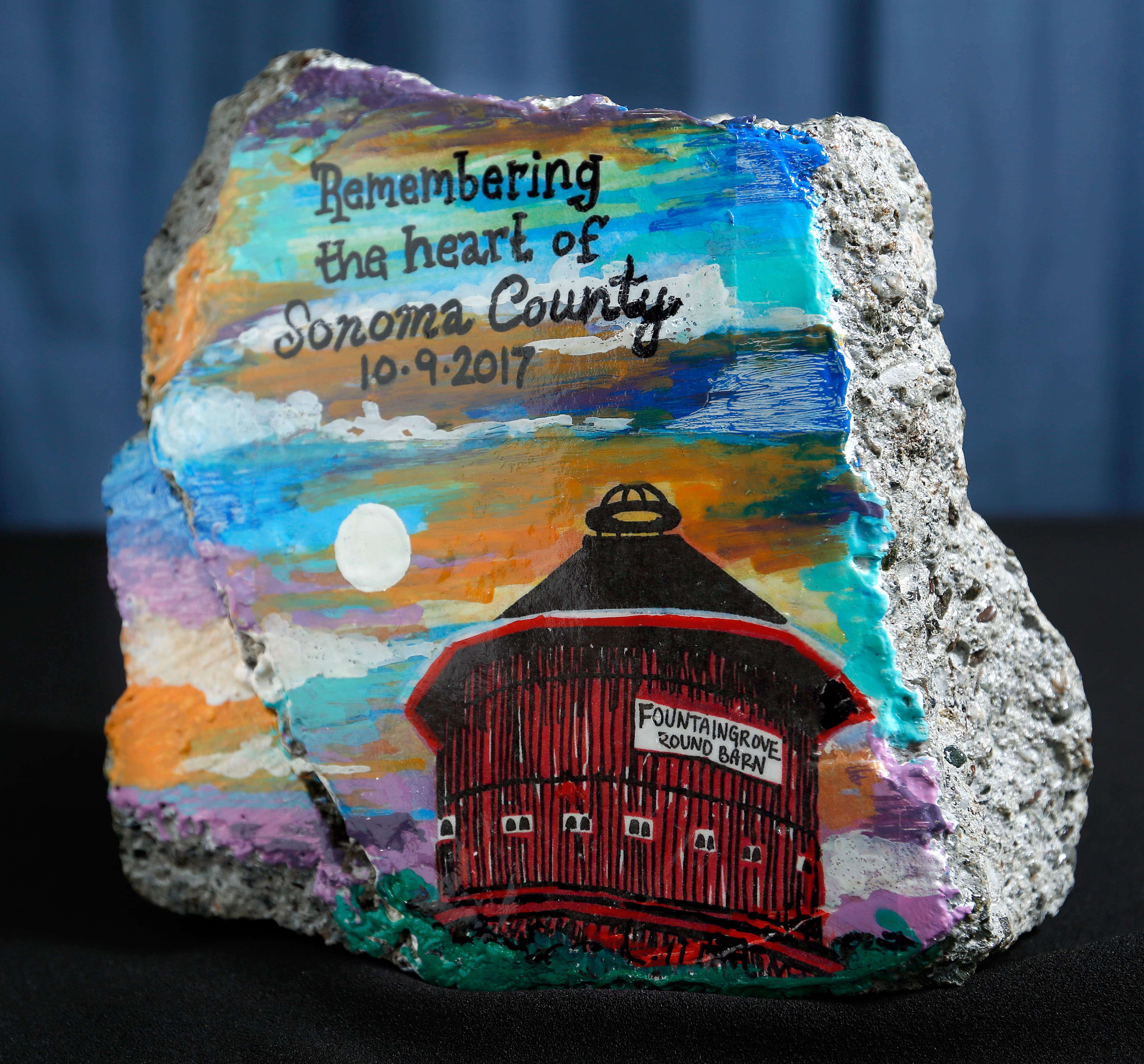 A drawing of the historic Fountaingrove Round Barn by artist...