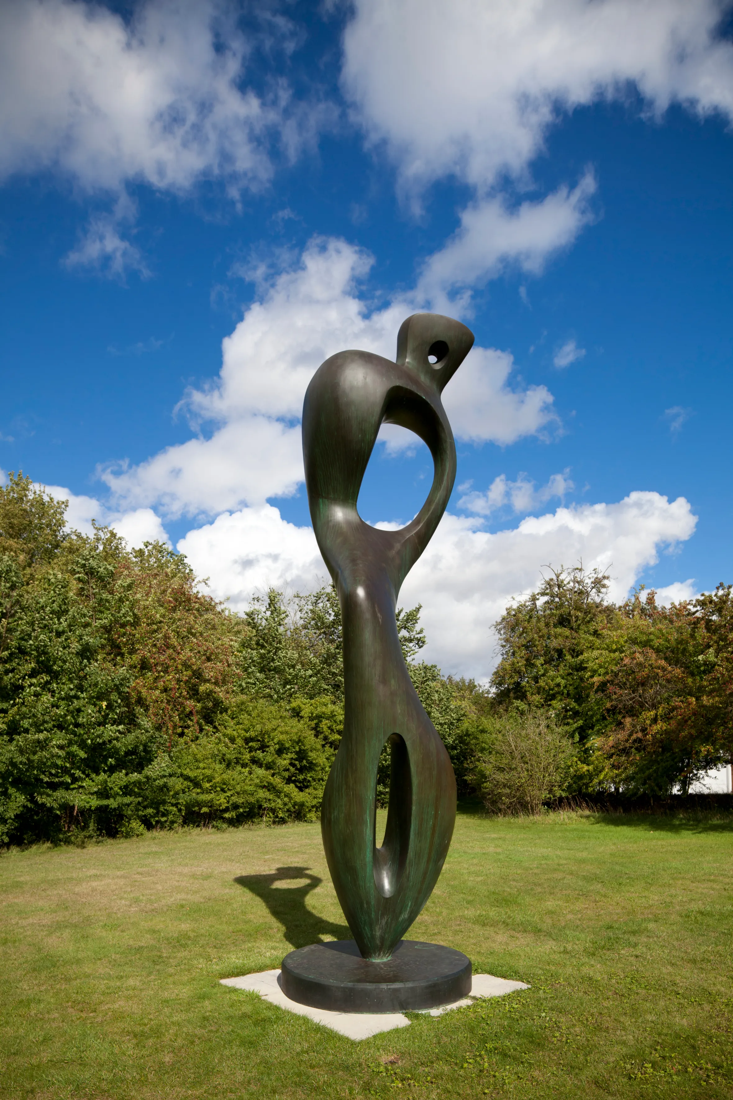 "Large Interior Form" sculpture by Henry Moore at Kew Gardens.