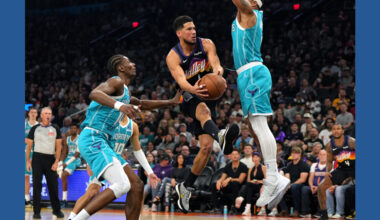 Booker scores 30 points as Suns halt Hornets' road winning streak at 10 with 111-99 victory