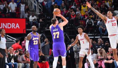 Doncic drops 40, James adds 30 as Lakers stretch their streak to 7 with 124-116 win over Rockets