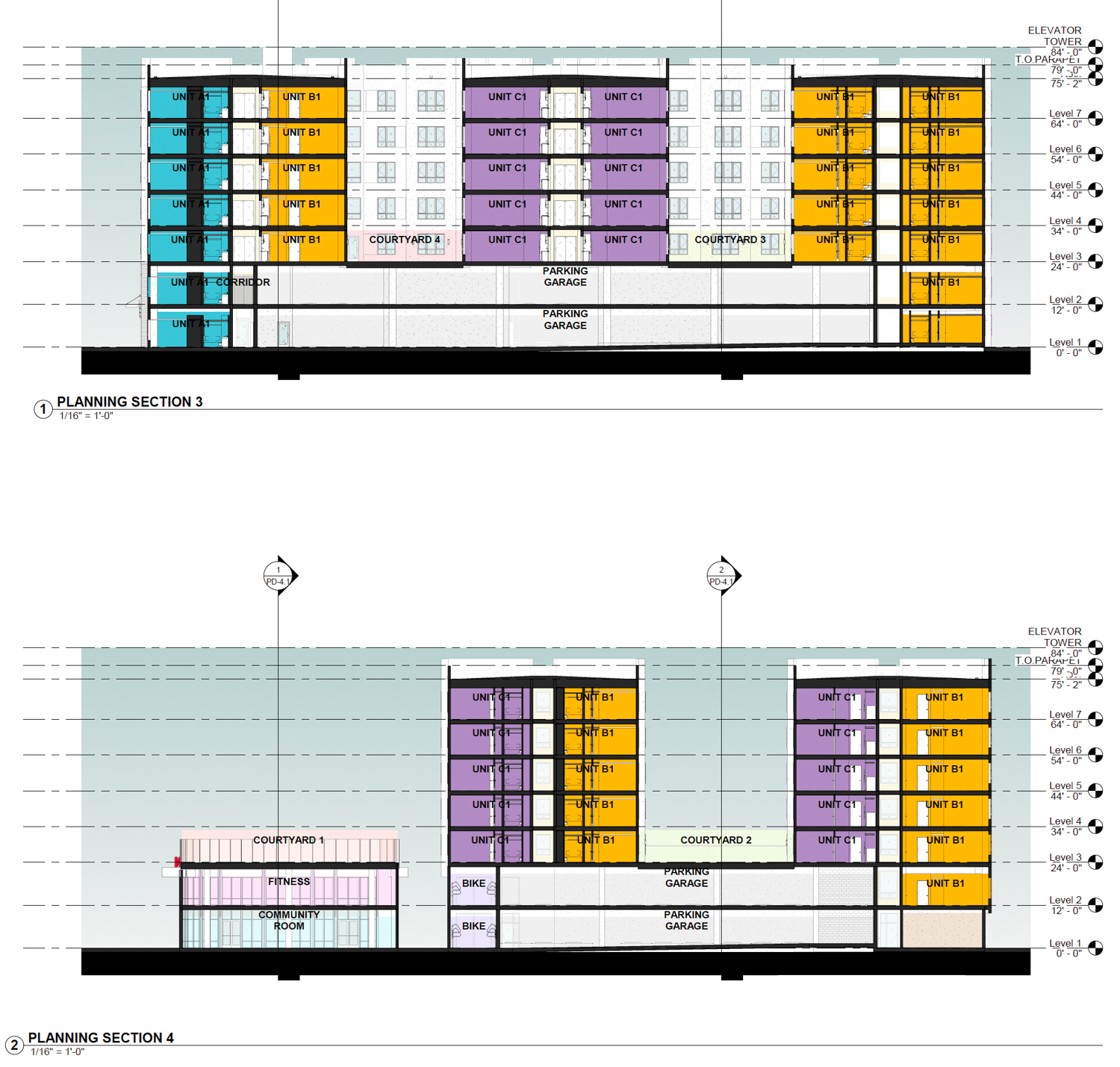 860 West San Carlos Street vertical cross-section, illustration by Swenson