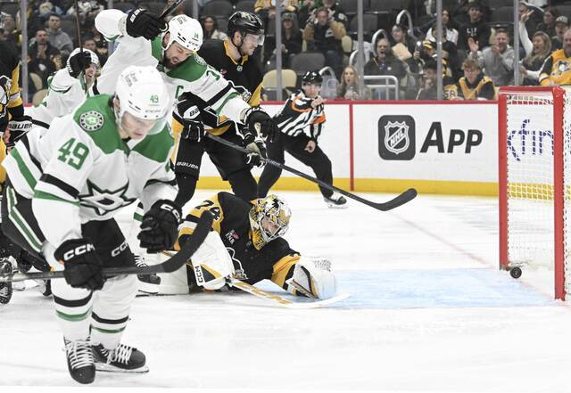 Penguins struggle without Sidney Crosby, Evgeni Malkin in loss to Stars