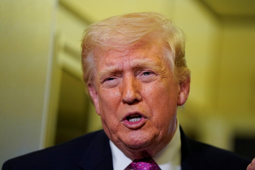 A close up of Donald Trump.