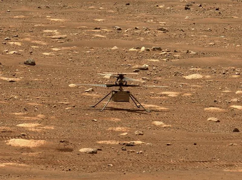 Mars Helicopter Ingenuity on Mars. (CREDIT: NASA)