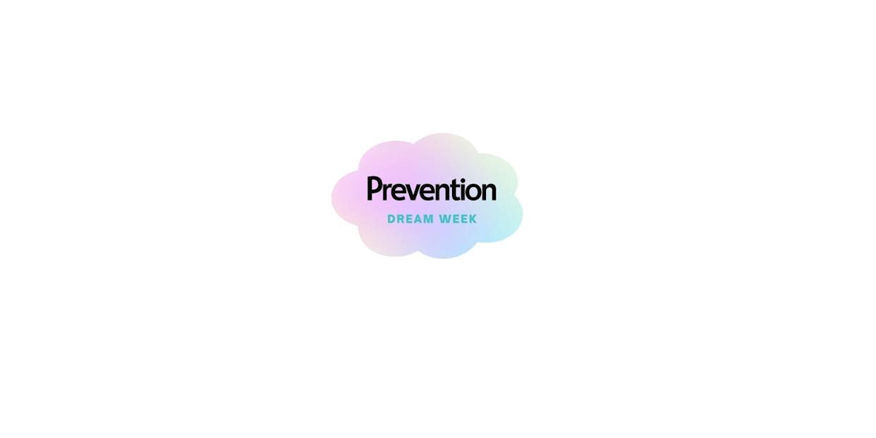 cloud featuring the prevention magazine logo and the words dream week