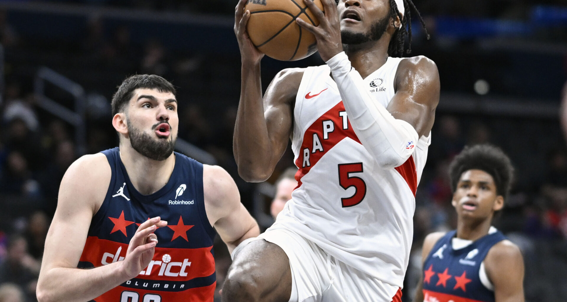 Raptors take control in the second half and hand the Wizards their 4th straight loss, 134-125