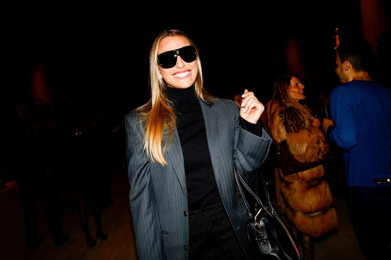 Sabalenka attended Gucci's Fall/Winter 2026/2027 fashion show during Milan Fashion Week in Italy in February 2026.