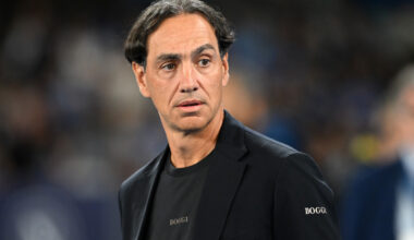 NAPLES, ITALY - SEPTEMBER 29: Alessandro Nesta Monza head coach looks on before the Serie A match between Napoli and Monza at Stadio Diego Armando Maradona on September 29, 2024 in Naples, Italy. (Photo by Francesco Pecoraro/Getty Images)
