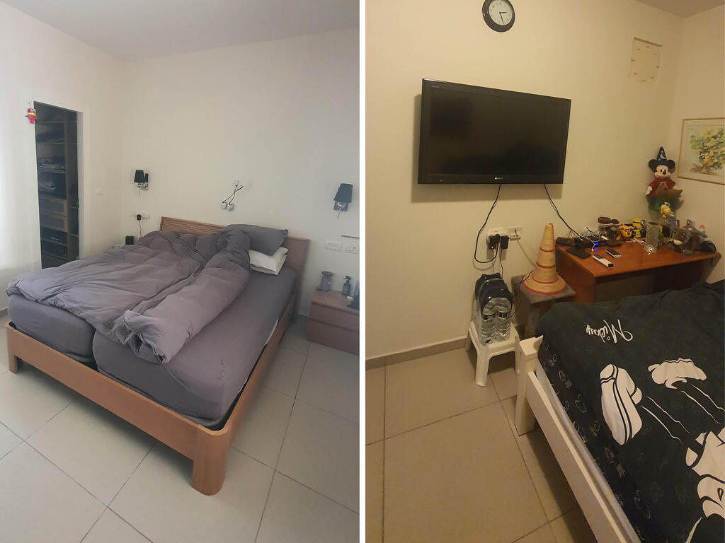 The bedrooms before the redesign (Photo: Yasmin and Dotan Cohen) לפני השיפוץ