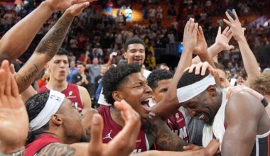 A’ja Wilson could barely sit down while watching her boyfriend Bam Adebayo score 83 points