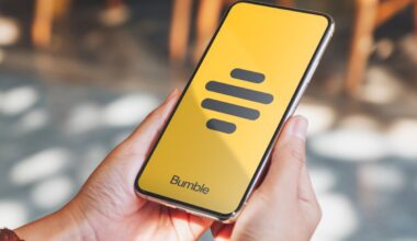 Bumble logo on smartphone screen
