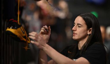 Indiana Fever guard Caitlin Clark (22) shoots the ball during warmups before the game against the Seattle Storm at Climate Pledge Arena.