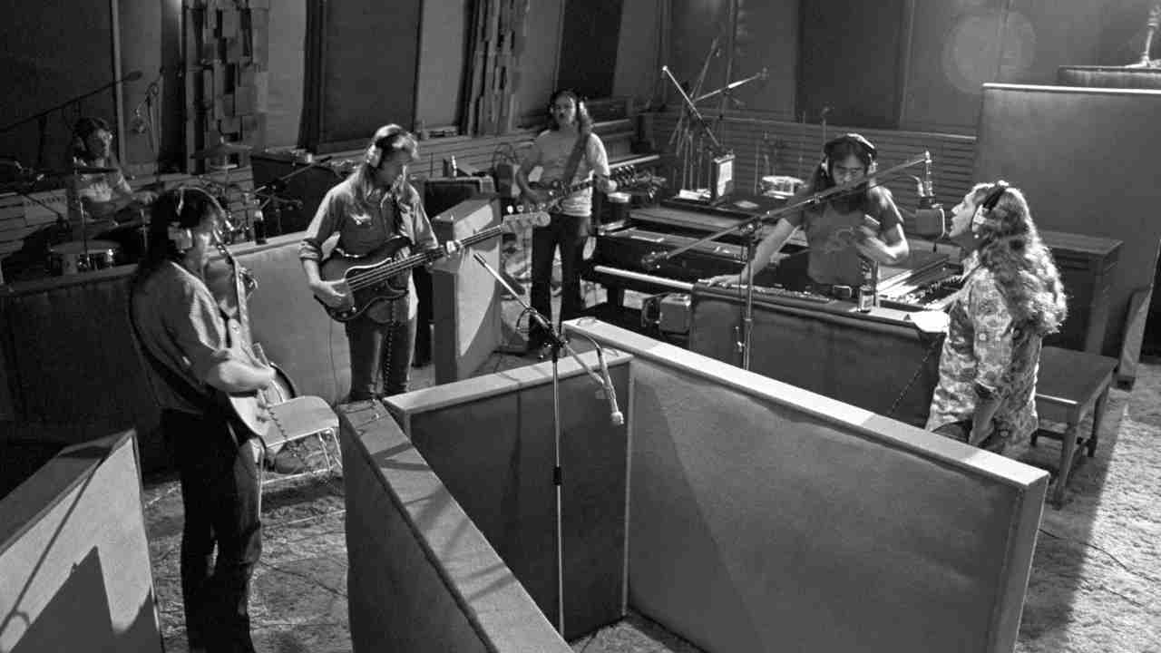 The Marshall Tucker Band performing in the recording studio in 1973