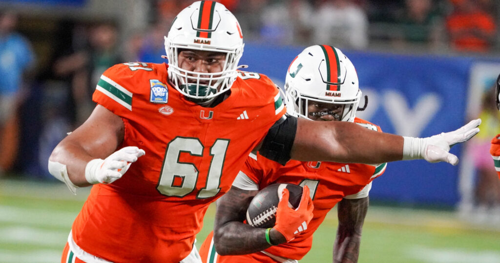 Miami offensive lineman Francis Mauigoa