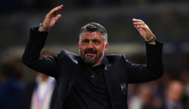 BERGAMO, ITALY - SEPTEMBER 05: Coach Gennaro Gattuso of Italy gesture during the FIFA World Cup 2026 qualifier match between Italy and Estonia at Stadio di Bergamo on September 05, 2025 in Bergamo, Italy. (Photo by Mattia Ozbot/Getty Images)