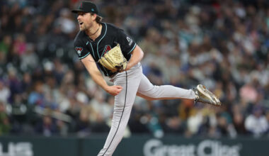 Kevin Ginkel exited Saturday against the Mets after he took a comebacker to the leg. (Photo by Step...