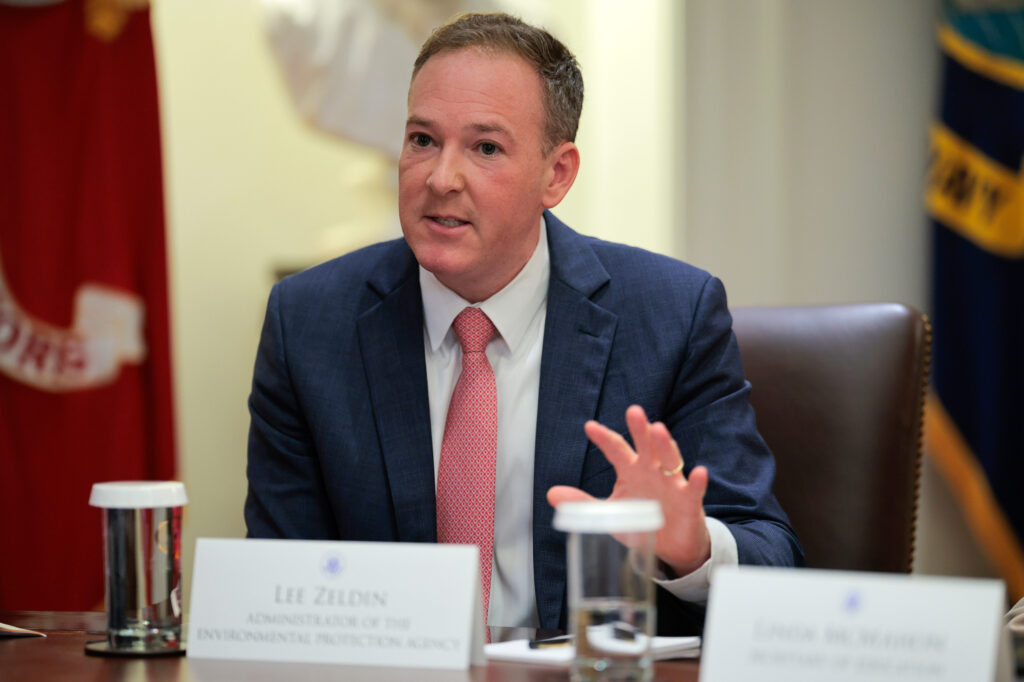 EPA Administrator Lee Zeldin speaks during a cabinet meeting with President Donald Trump and his administration at the White House on Aug. 26, 2025, in Washington, D.C. Credit: Chip Somodevilla/Getty Images