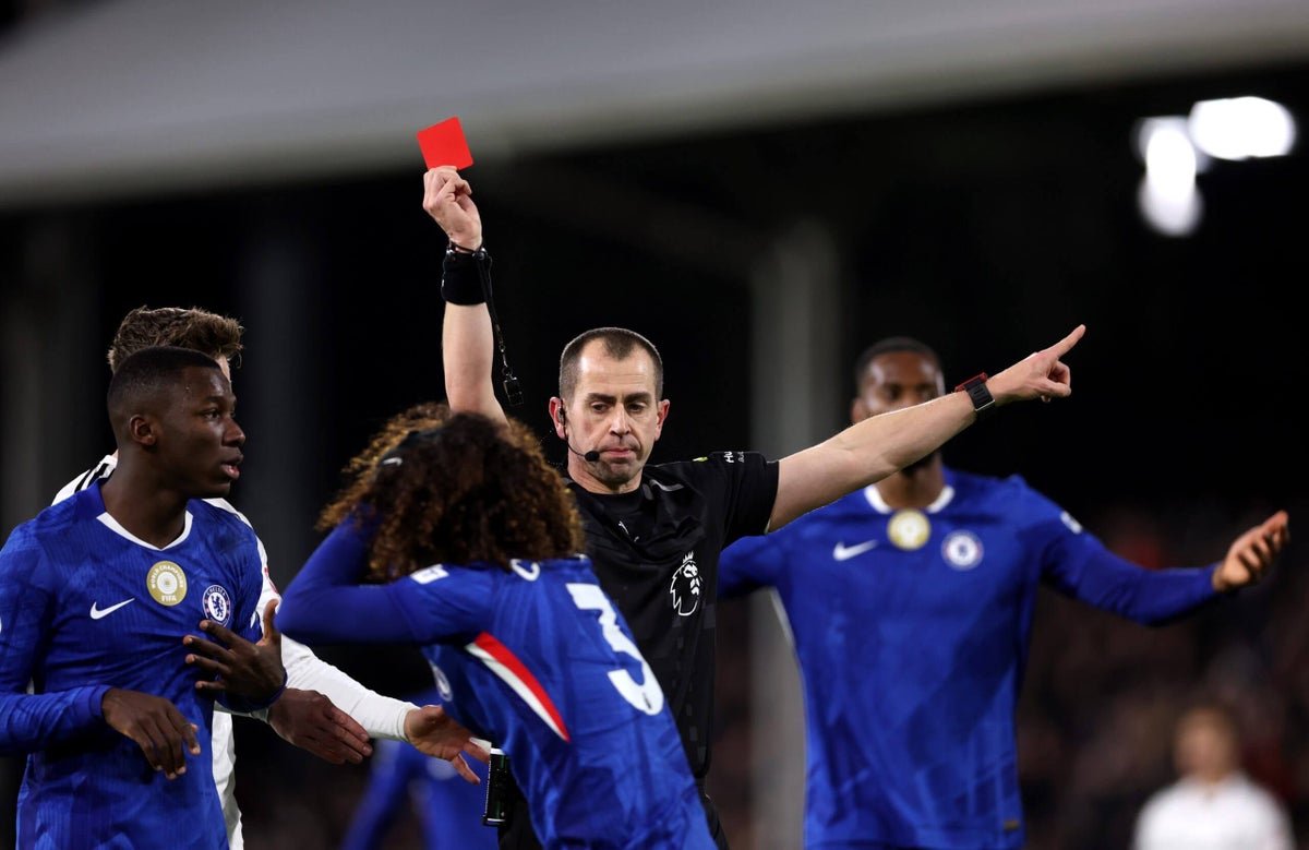 Breaking down Chelsea’s 10 red cards: hopeless challenges, reckless elbows and last-man lunges