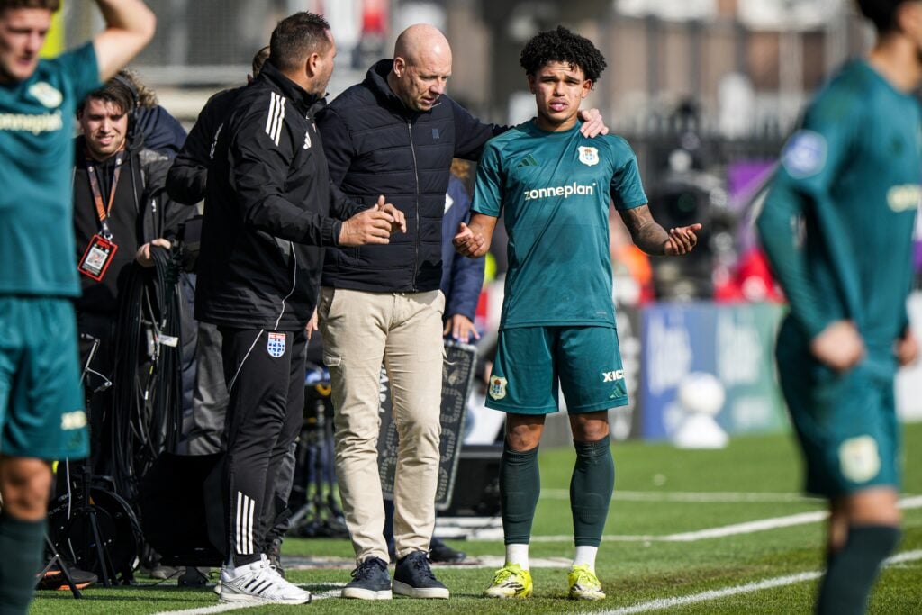 Shola Shoretire on the touchline against Rotterdam