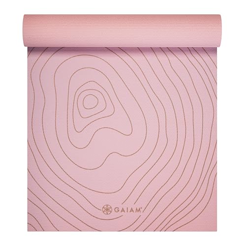 Gaiam Yoga Mat - Premium 6mm Print Extra Thick Non Slip Exercise &amp; Fitness Mat for All Types of Yoga, Pilates &amp; Floor Workouts (68"l X 24"w X 6mm Thick)