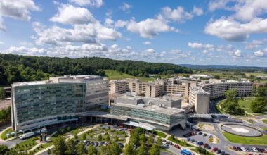 Aerial view of the Penn State Health Milton S. Hershey Medical Center campus.