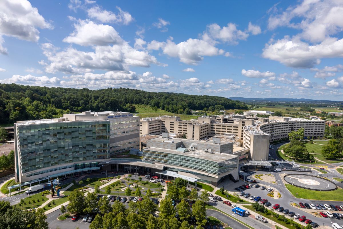 Aerial view of the Penn State Health Milton S. Hershey Medical Center campus.