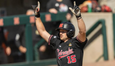 Carey breaks doubles record as Huskers complete sweep of Indiana
