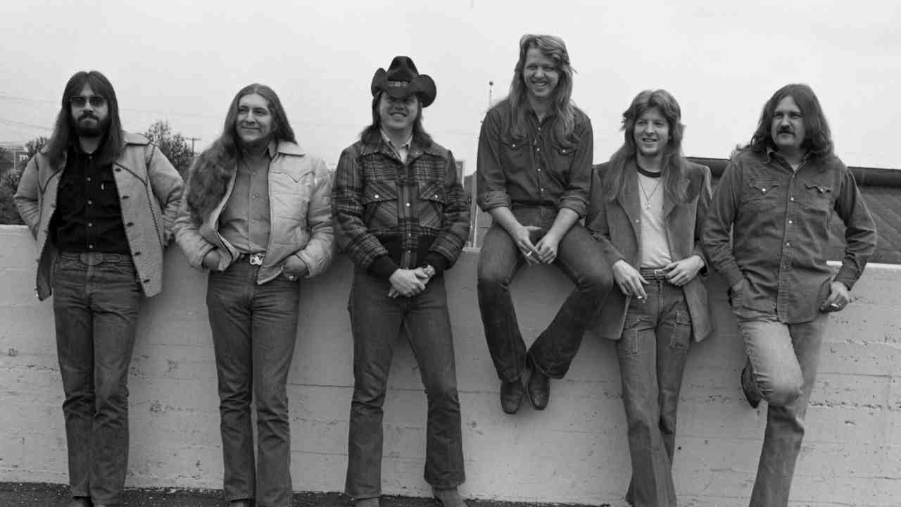 The Marshall Tucker Band posing for a photograph in 1973