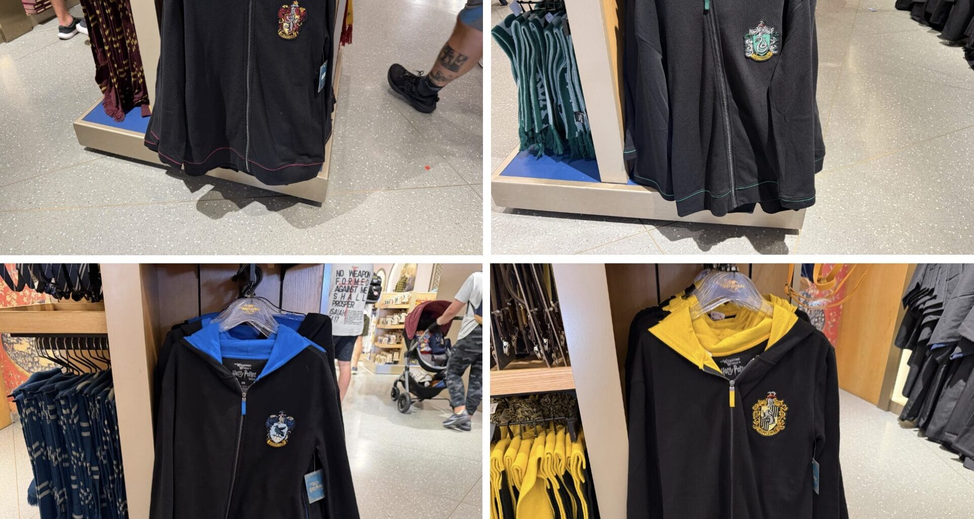 Hogwarts House hoodies available at Universal Orlando Resort