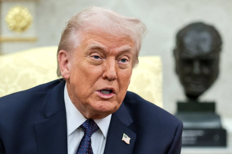 Like he often does with his hand bruising, the 79-year-old president appears to have slathered makeup on his neck to cover up a mystery rash that emerged Monday.