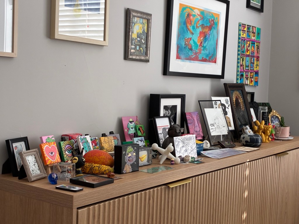 Art on the top of a cabinet