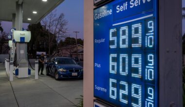 A sign of the times at a Chevron gas station in Palo Alto, Calif., last week.