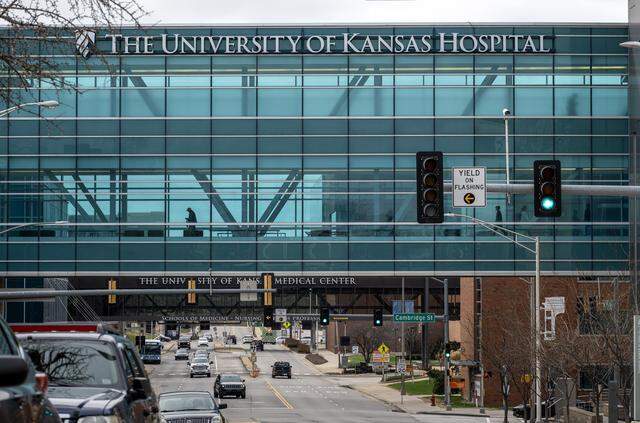 The University of Kansas Hospital is pictured on Saturday, March 7, 2026, in Kansas City, Kansas.