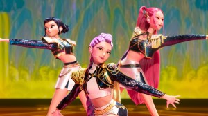 KPOP DEMON HUNTERS, (aka KPOP: DEMON HUNTERS), from left: Zoey (voice: Ji-Young Yoo), Rumi (voice: Arden Cho), Mira (voice: May Hong), 2025. © Netflix / Courtesy Everett Collection
