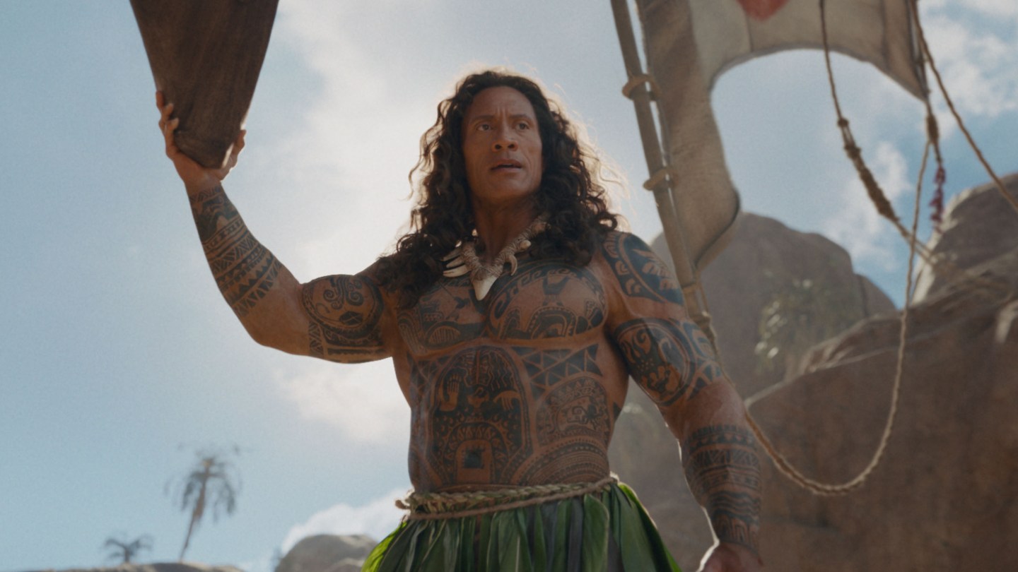 Moana Trailer Shows Dwayne Johnson as Live-Action Maui With Long Hair
