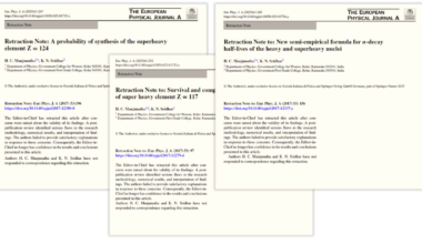 Physicists flag over 50 papers on superheavy elements, leading to 3 retractions – Retraction Watch