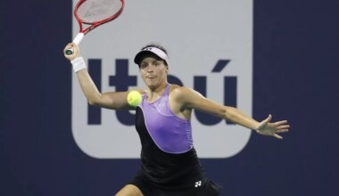 WTA Bogota finalist Tatjana Maria in action.