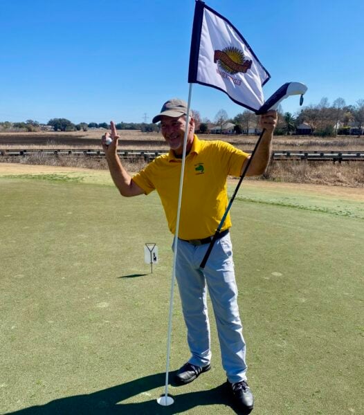 Mark Kelly was thrilled to get the lucky ace
