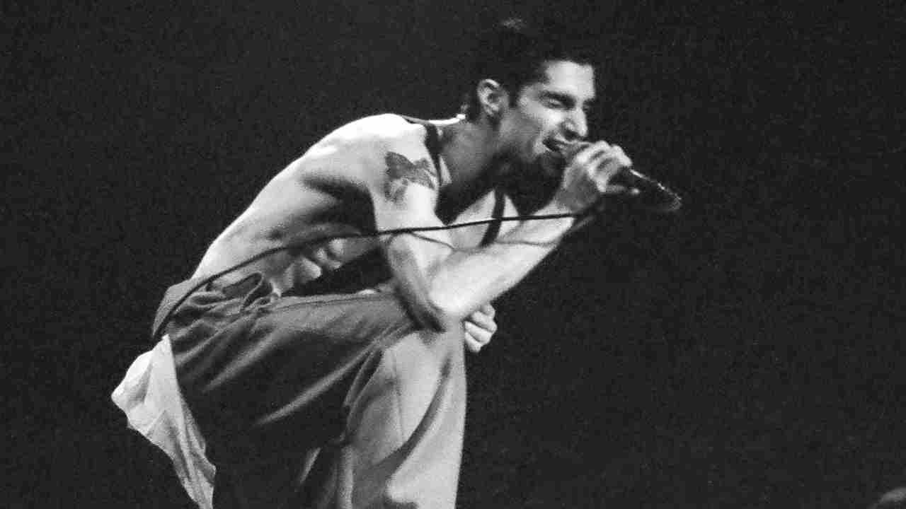 Jane&rsquo;s Addiction&rsquo;s Perry Farrell performing onstage at Lollapalooza in 1991