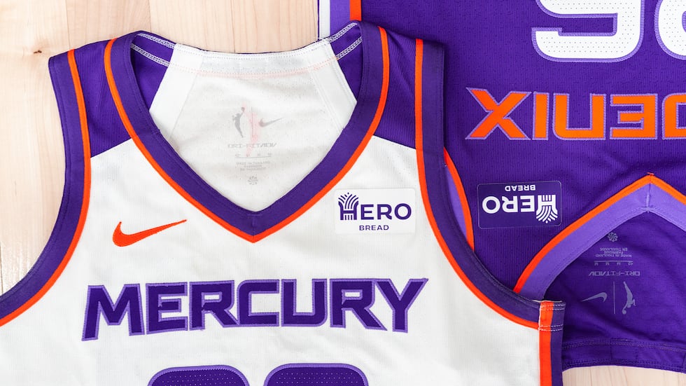 The Phoenix Mercury’s 2026 uniforms will have a patch sponsored by Hero Bread.