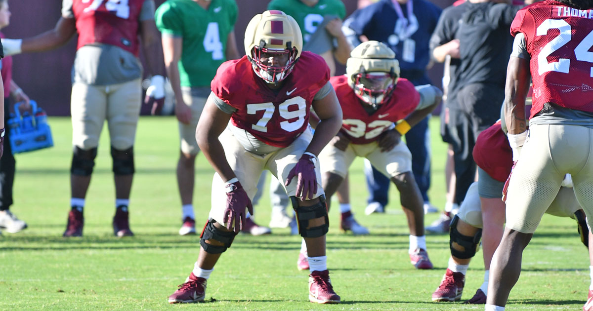 FSU offensive tackle Chimdia Nwaiwu, who played previously at Stephen F. Austin. (Gene Williams/Warchant)