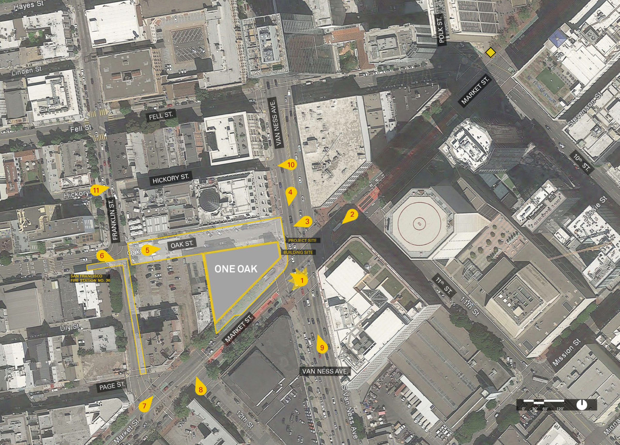 One Oak site map, illustration by planning document