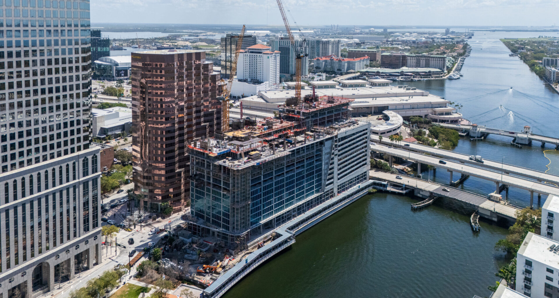 Pendry Tampa’s Superstructure Rises Above Podium Levels Along Downtown Riverwalk
