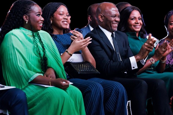 Cohort 2026, TEF Selection Announcement at Abuja. A cross-section of Tony Elumelu Foundation (TEF) Alumni  pictured with (from center-left) Somachi Chris-Asoluka, CEO, Tony Elumelu Foundation; Tony O. Elumelu, CFR, Founder, Tony Elumelu Foundation; and Dr Awele V. Elumelu, OFR, Co-Founder, Tony Elumelu Foundation