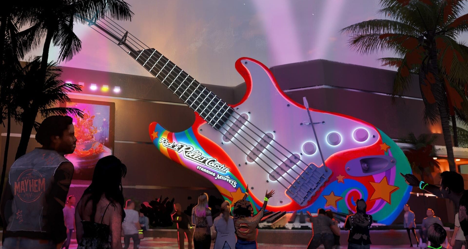 The Muppets band jams in a studio as fans watch and snap photos&mdash;like concept art come to life.