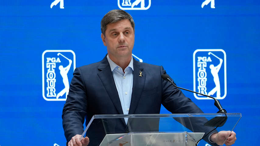 PGA TOUR CEO Brian Rolapp addresses the media ahead of the TOUR Championship. (Tracy Wilcox/PGA TOUR)