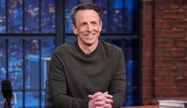 "Late Show" host Seth Meyers during his monologue on Monday night.